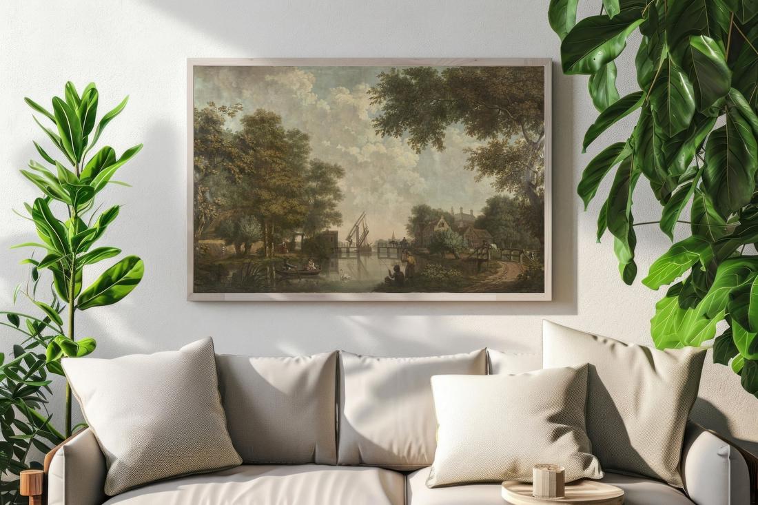 Three Painted Wall Hangings of a Dutch Landscape – Jurriaan Andriessen