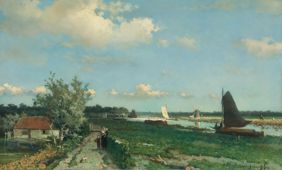 Townsfolk on a Quay, Wijk Bij Duursrede – Johan Hendrik Weissenbruch