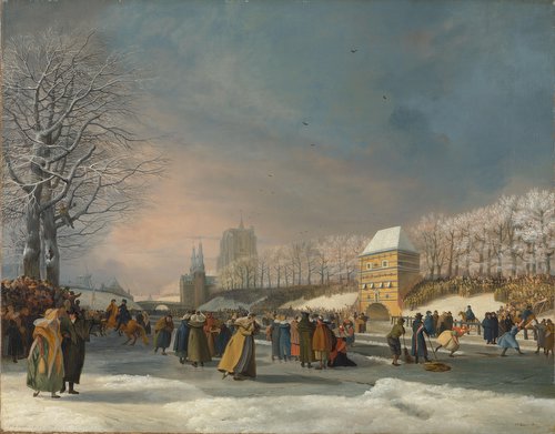 Women's Skating Competition on the Stadsgracht in Leeuwarden