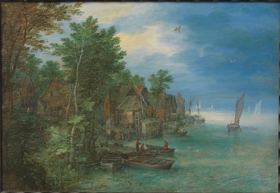 View of a Village along a River – Jan Brueghel de Oude