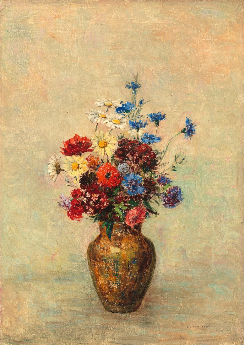 Flowers in Green Vase – Odilon Redon