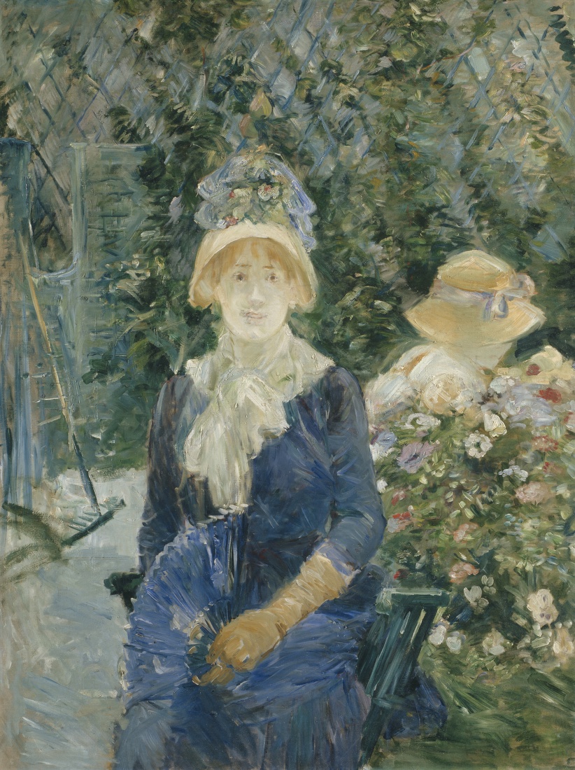 Young Woman Sewing in the Garden – Berthe Morisot