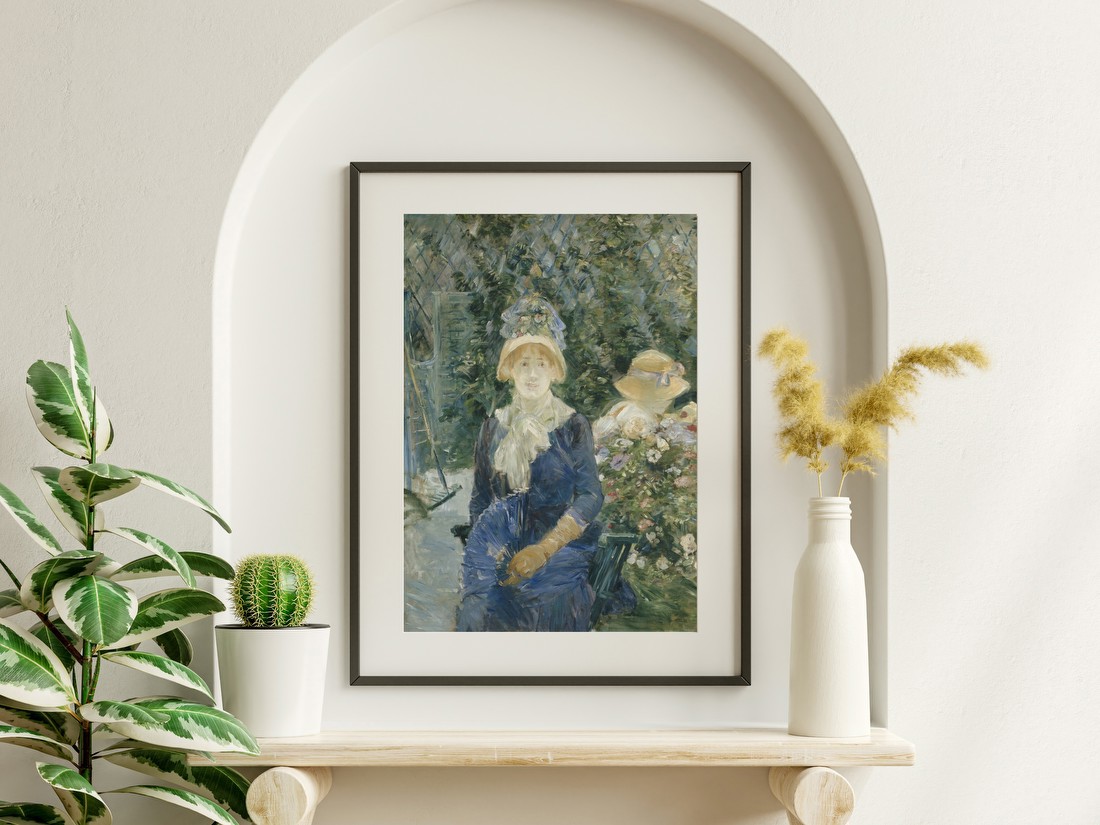 Young Woman Sewing in the Garden – Berthe Morisot