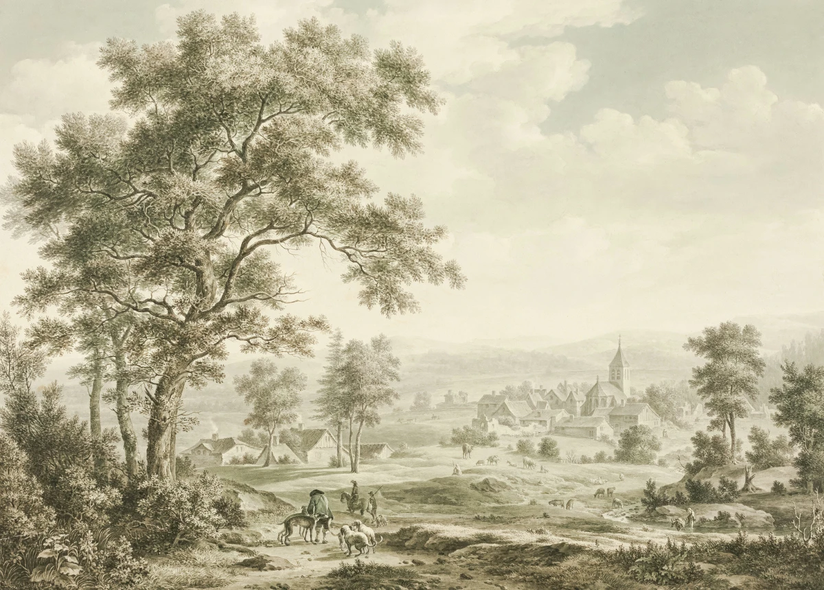 View of Village and Distant Hills – Johan van der Hagen
