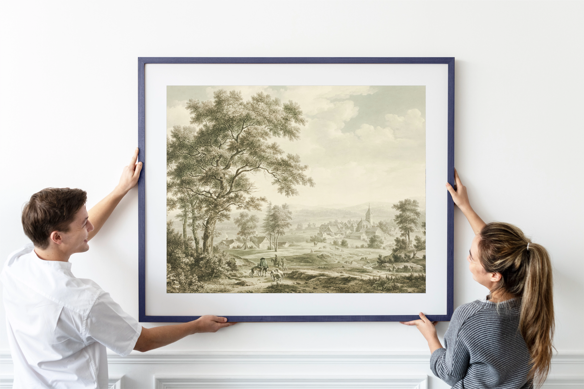 View of Village and Distant Hills – Johan van der Hagen