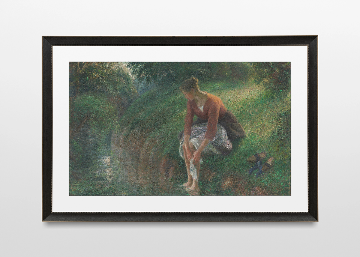 Woman Bathing Her Feet in a Brook – Camille Pissarro