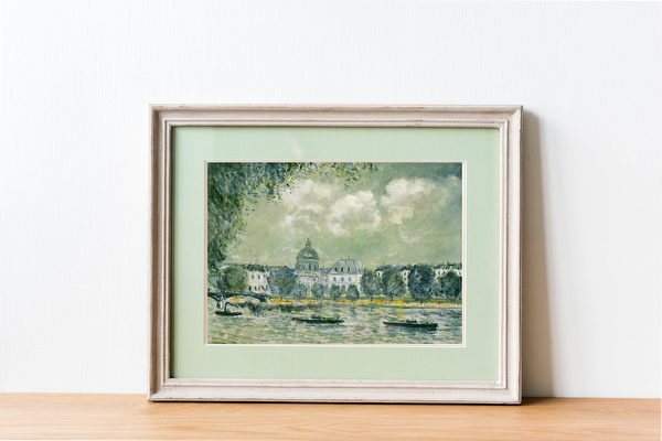 Landscape along the Seine with the Institut de France and the Pont des Arts