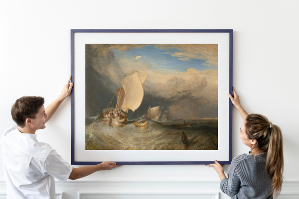Fishing Boats with Hucksters Bargaining for Fish