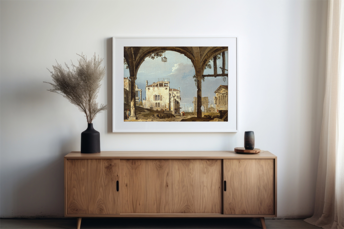 Portico with a Lantern – Follower of Canaletto