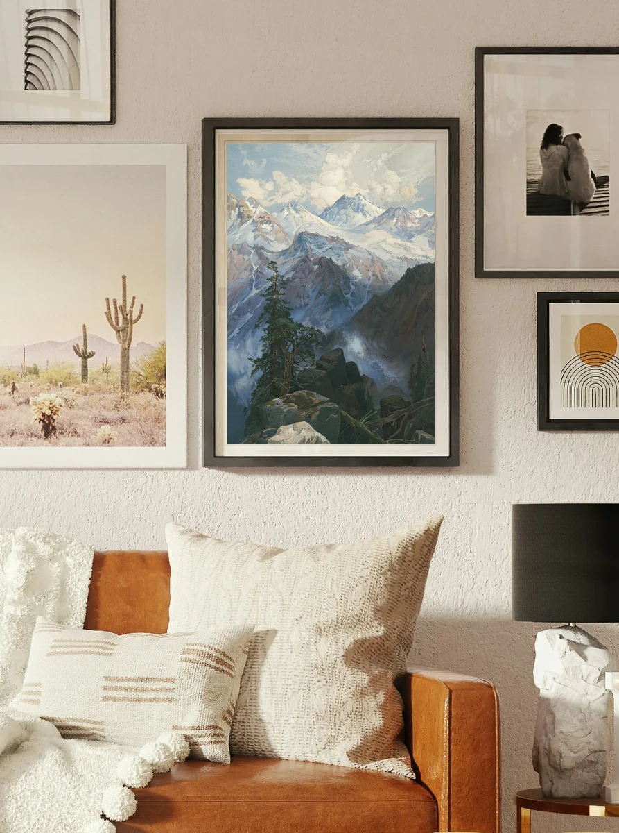 Mountain Peaks in Sunlight