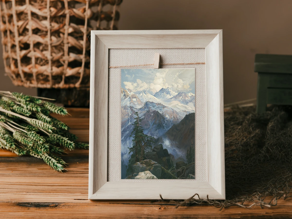 Mountain Peaks in Sunlight