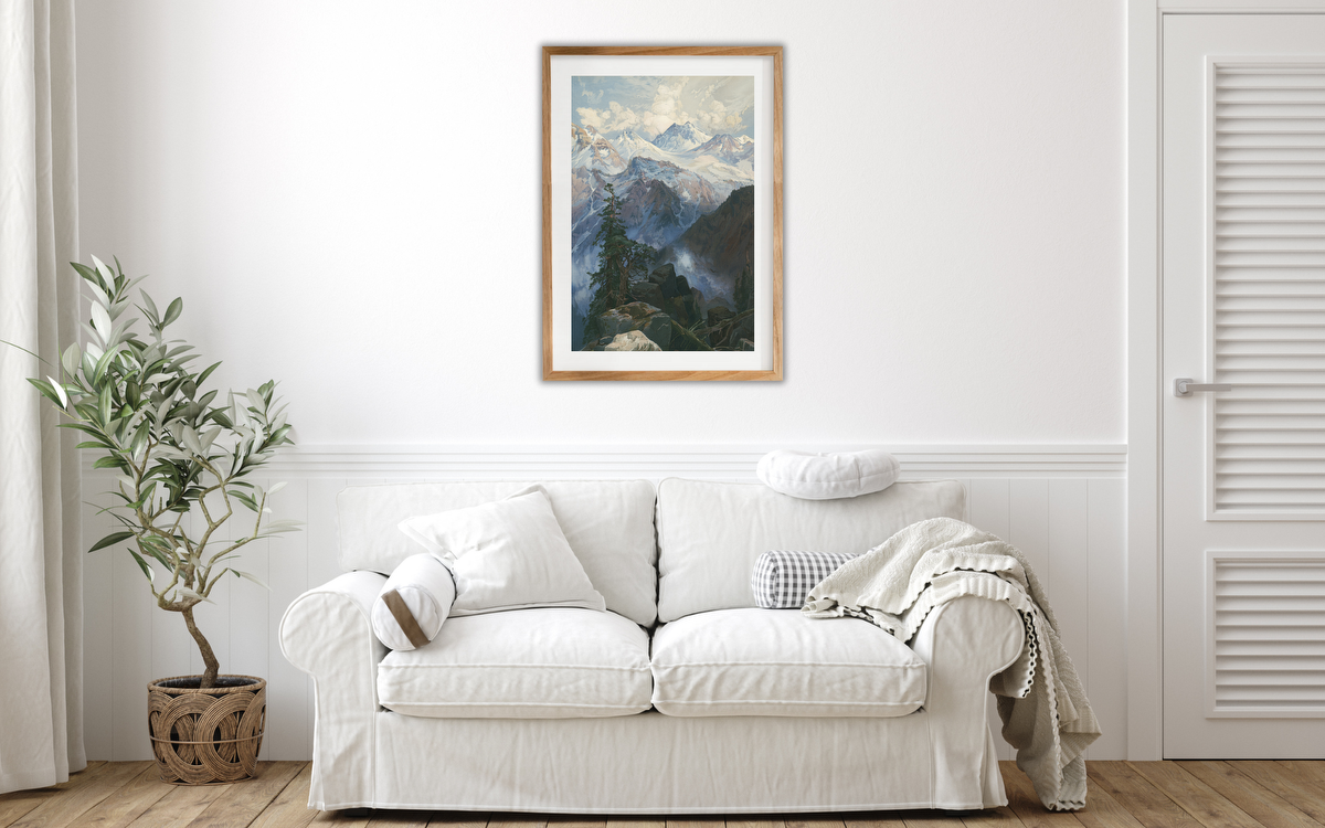 Mountain Peaks in Sunlight