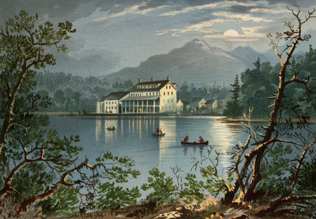 Lakefront Manor at Dusk