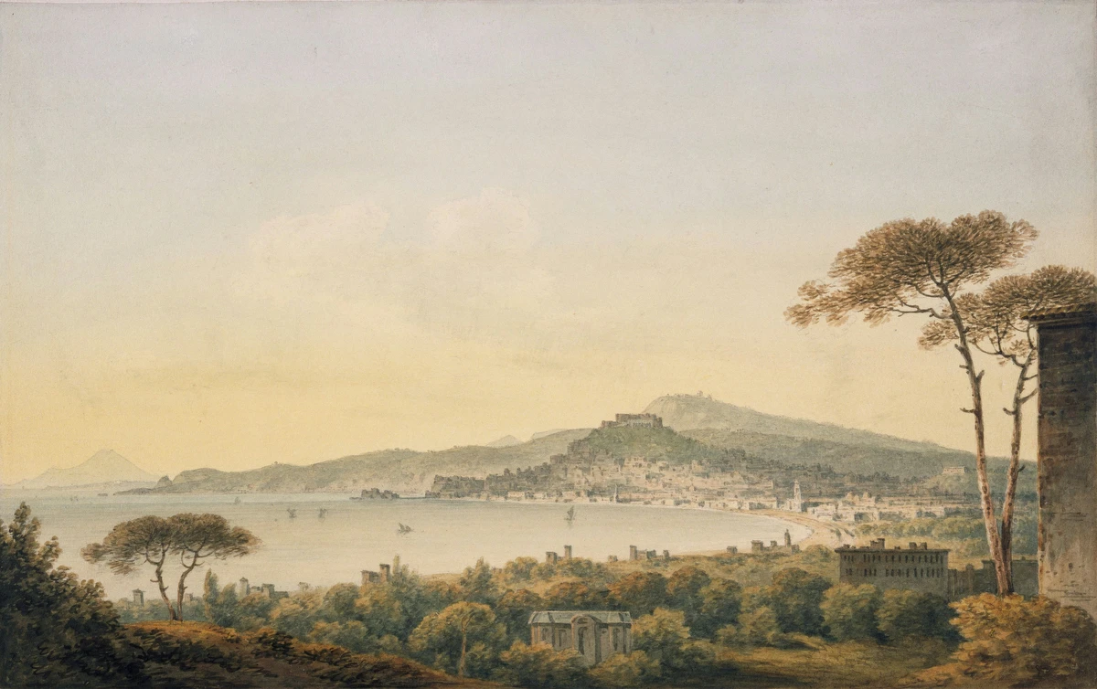 Coastal City with Distant Hills