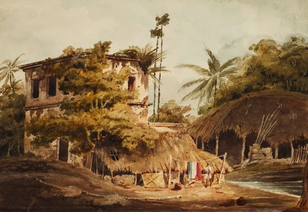 Indian River Scene With Buildings