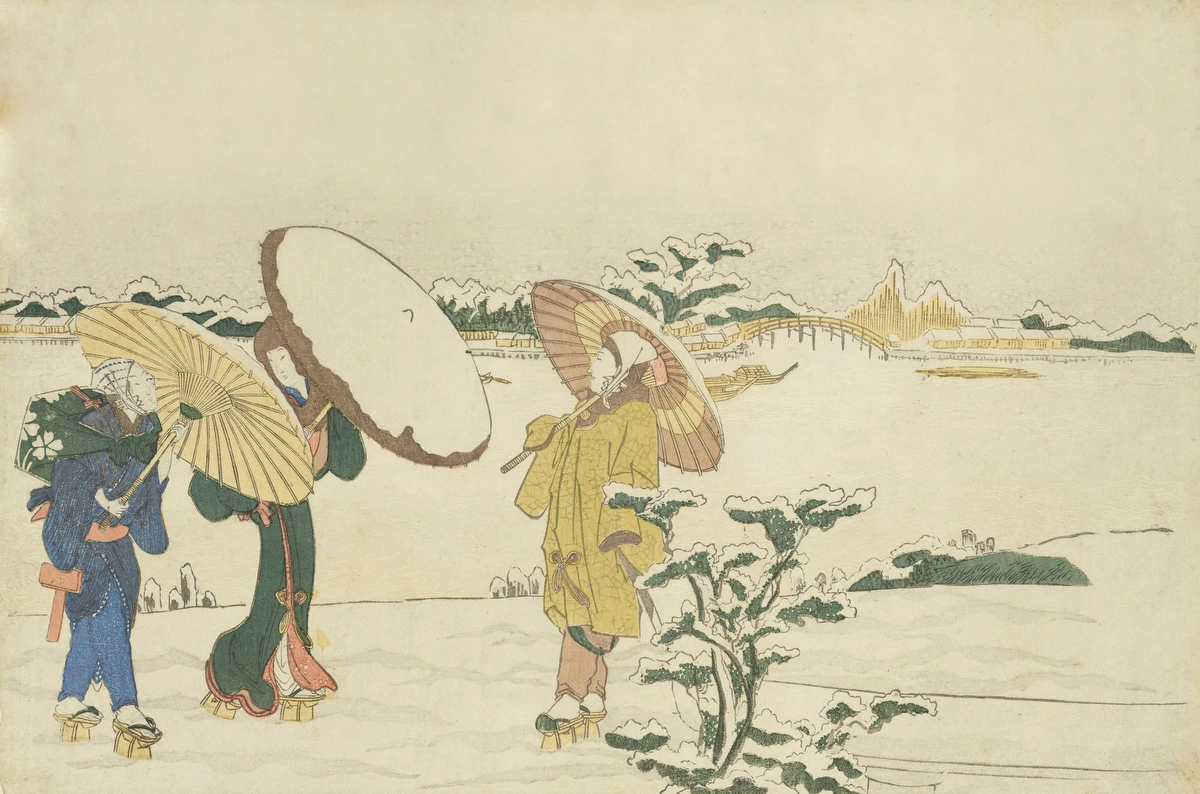 Snow on the Banks of the Sumida River – Katsukawa Shunsen
