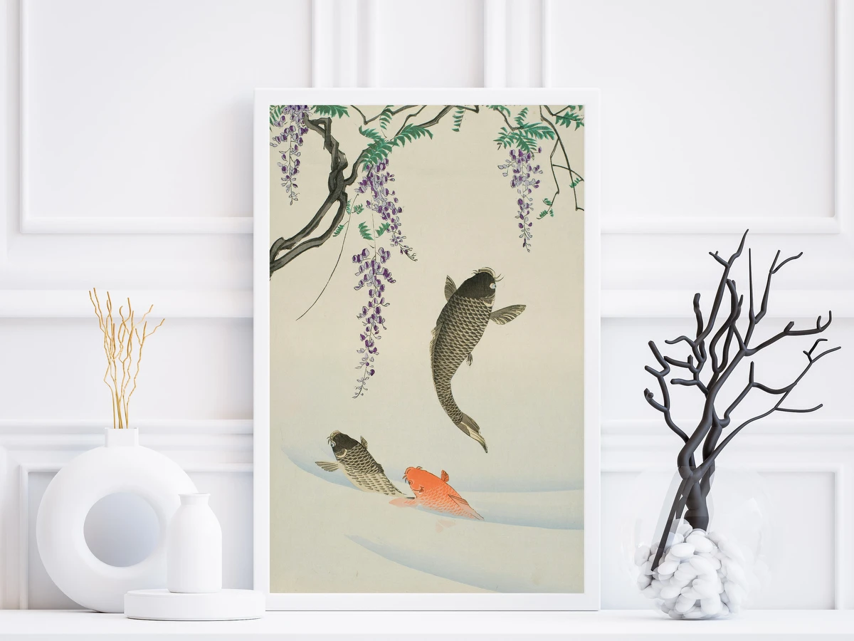 Leaping Carp and Wisteria – Toyohara Chikanobu