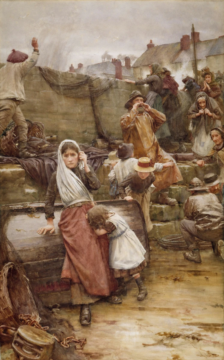 Disaster Scene in a Cornish Fishing Village – Walter Langley