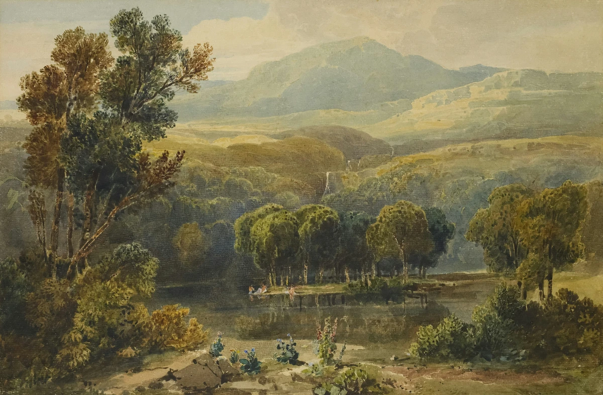 Lake Scene, North Wales – David Cox