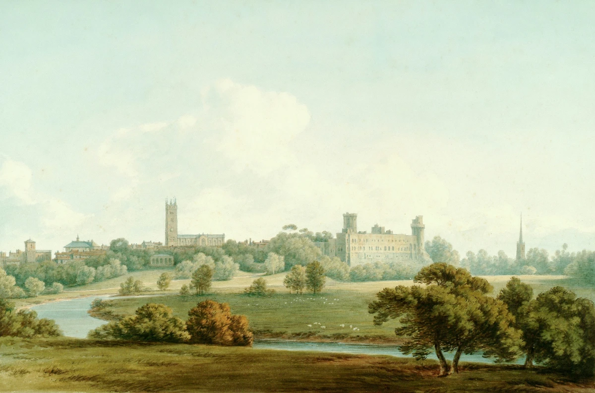 The Town and Castle of Warwick – John Warwick Smith