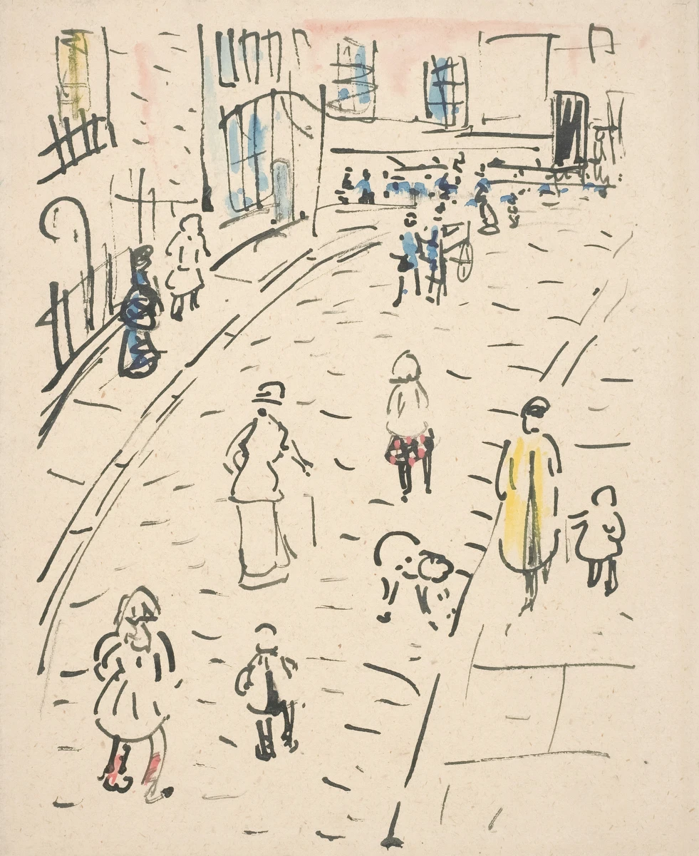 Street Scene with Figures – Raymond McIntyre