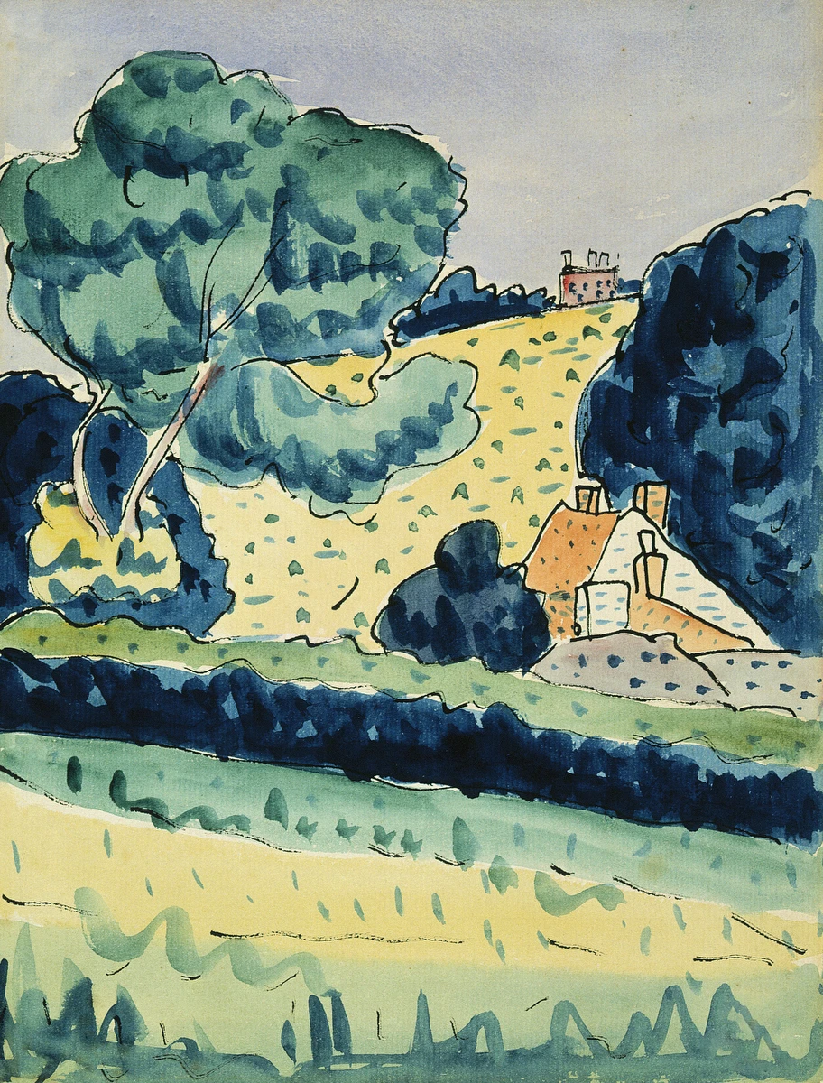 Hillside with Cottages – Raymond McIntyre