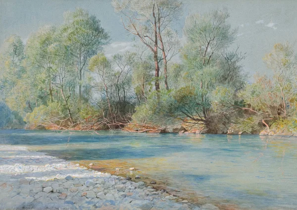 Traunstein River on the Road to Empfig, Bavaria