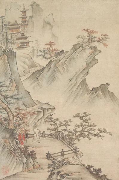 Chinese Literatus Viewing a Valley