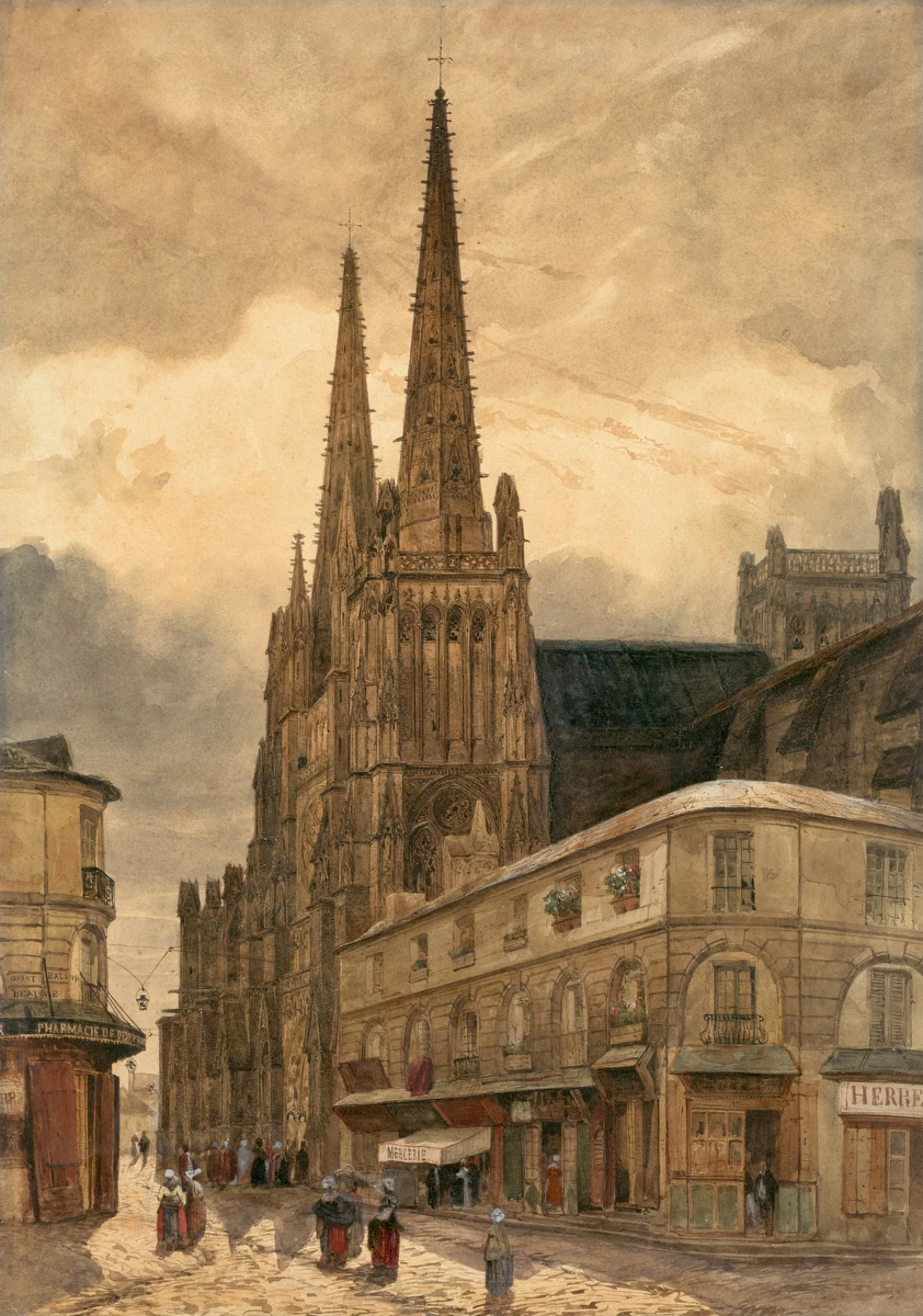 Street View of a Gothic Cathedral