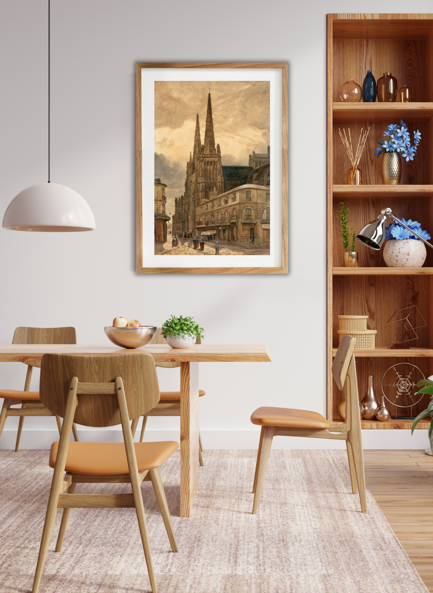 Street View of a Gothic Cathedral