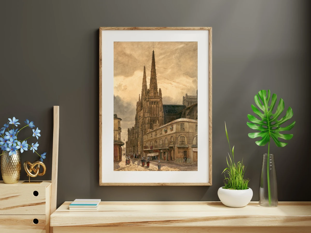 Street View of a Gothic Cathedral
