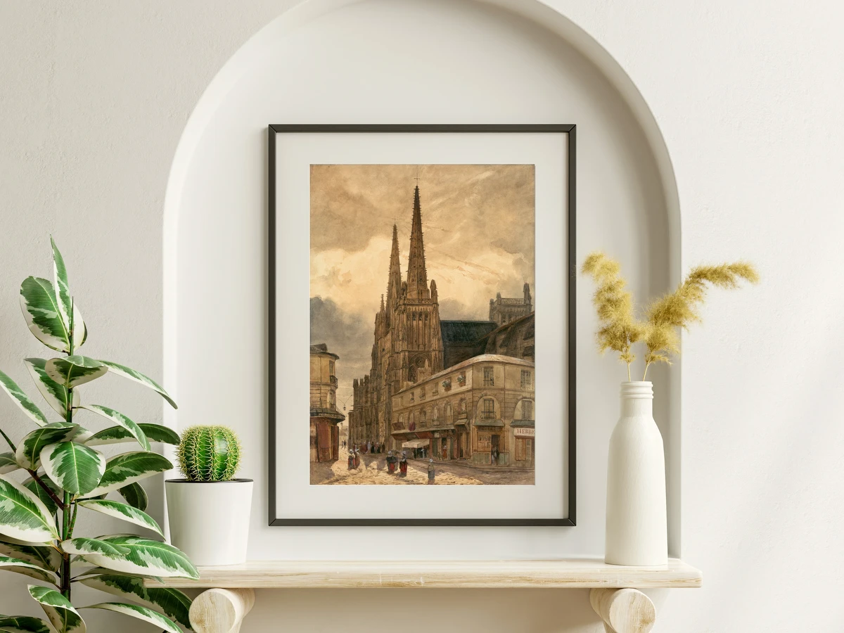 Street View of a Gothic Cathedral